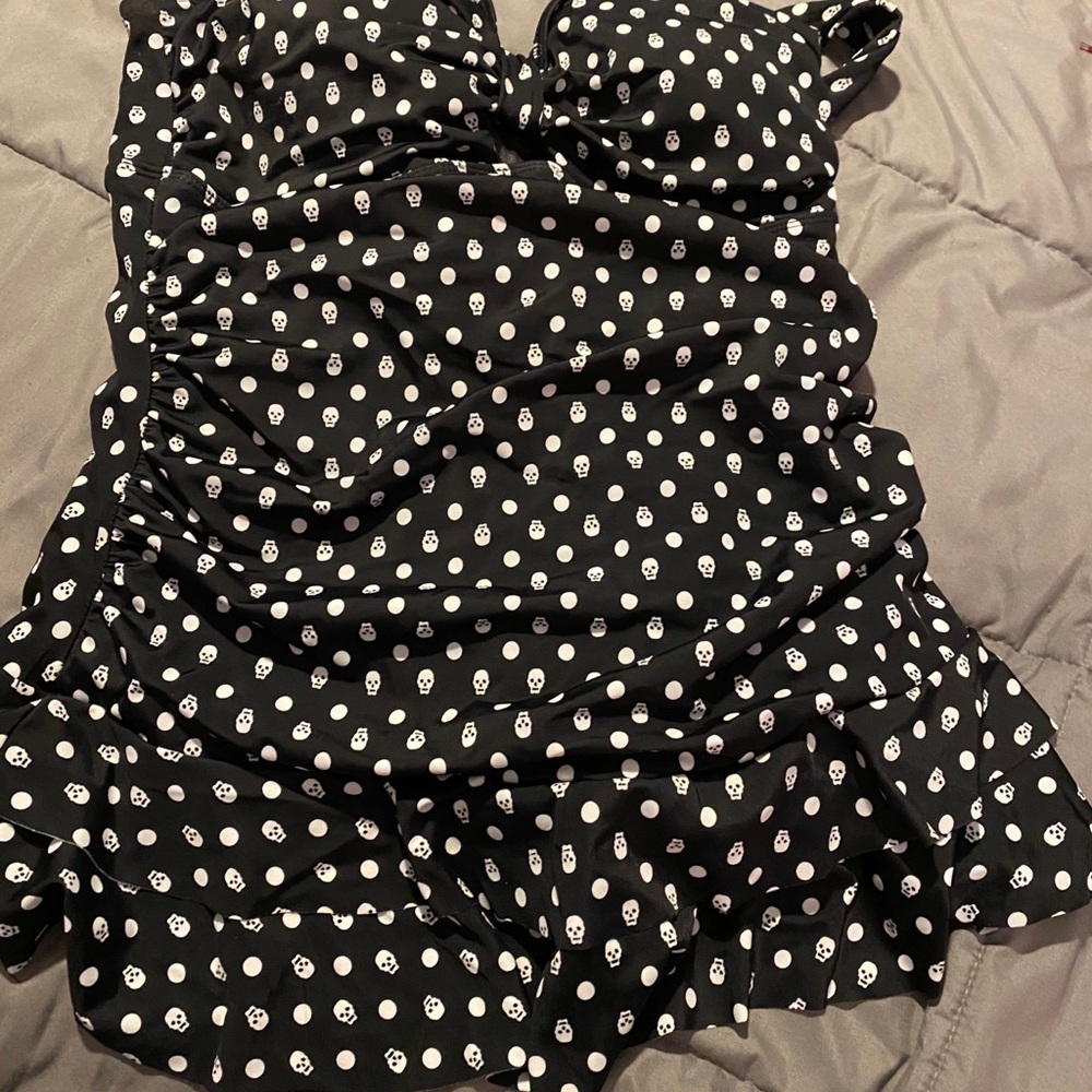 Polka dot skull swimsuit